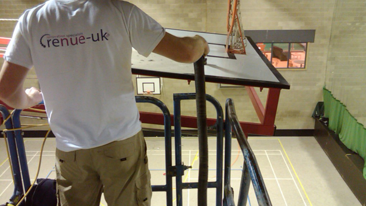 High Level Clean at Enderby Leisure Centre High Level Clean, Renue UK